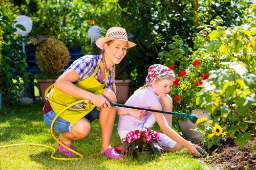 Emergency-ready landscaping team working safely on a tidy outdoor site